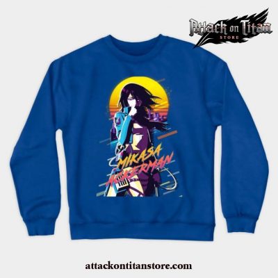 Shingeki No Kyojin - Mikasa Ackerman Crewneck Sweatshirt Blue / S