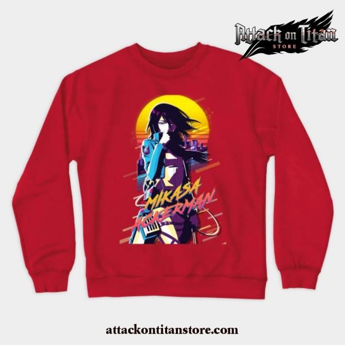 Shingeki No Kyojin - Mikasa Ackerman Crewneck Sweatshirt Red / S