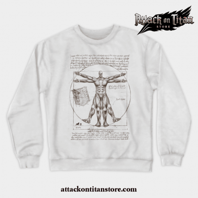 Vitruvian Titan Crewneck Sweatshirt White / S
