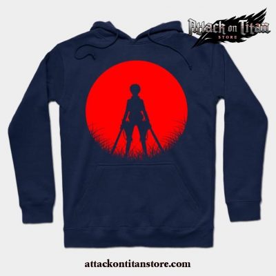 Yeager Silhouette Attack Hoodie Navy Blue / S