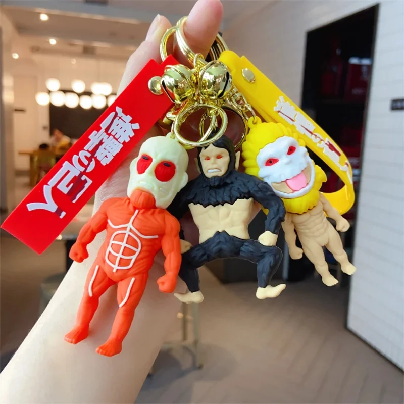 kf S842cb2bebc1d4508bf7d328d61bbb81ez Cute Attack on Titan Keychain Anime Accessories Key Chain for Car Keychains Women Doll Keyring Pendant - Attack On Titan Store