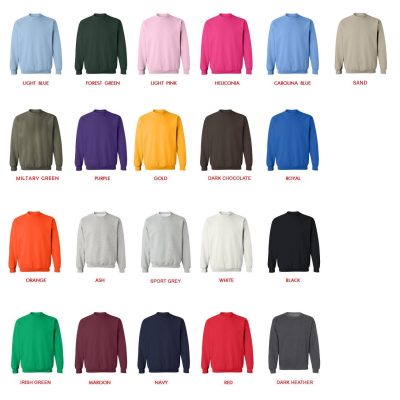 sweatshirt color chart 1 - Attack On Titan Store