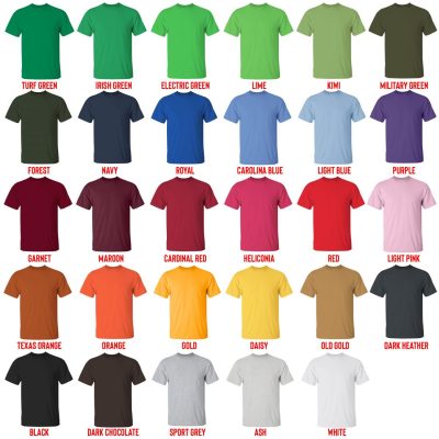 t shirt color chart 1 - Attack On Titan Store